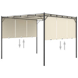 Garden Gazebo with Side Curtain 3x3x2.25m Cream - 45-Degree Angle