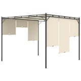 Garden Gazebo with Side Curtain 3x3x2.25m Cream - Rear View