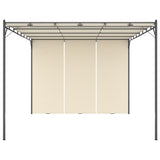 Garden Gazebo with Side Curtain 4x3x2.25 m Cream