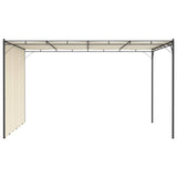 Garden Gazebo with Side Curtain 4x3x2.25 m Cream - Side View