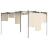 Garden Gazebo with Side Curtain 4x3x2.25 m Cream - 45-Degree Angle