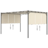 Garden Gazebo with Side Curtain 4x3x2.25 m Cream - Rear View