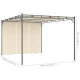 Garden Gazebo with Side Curtain 4x3x2.25 m Cream - Low Angle