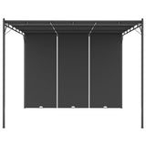 Garden Gazebo with Side Curtain 3x3x2.25 m Anthracite - Front View