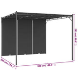 Garden Gazebo with Side Curtain 3x3x2.25 m Anthracite - Low Angle