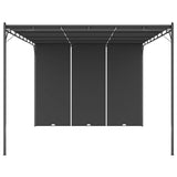 Garden Gazebo with Side Curtain 4x3x2.25 m Anthracite - Front View