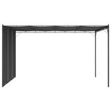 Garden Gazebo with Side Curtain 4x3x2.25 m Anthracite - Side View