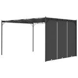 Garden Gazebo with Side Curtain 4x3x2.25 m Anthracite - Top-Down View