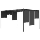 Garden Gazebo with Side Curtain 4x3x2.25 m Anthracite - 45-Degree Angle