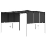 Garden Gazebo with Side Curtain 4x3x2.25 m Anthracite - Rear View