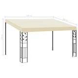 Wall-mounted Gazebo 4x3x2.5 m Cream - Rear View