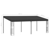 Wall-mounted Gazebo 6x3x2.5 m Anthracite - Rear View