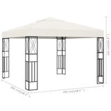 Gazebo 3x3 m Cream Fabric - 45-Degree Angle