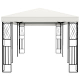 Gazebo 3x6 m Cream Fabric - Side View