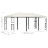 Gazebo 3x6 m Cream Fabric - Rear View