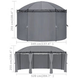 Gazebo with Curtains 520x349x255 cm Anthracite - Close-Up Angle