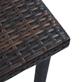 Garden Tea Table Brown 40x40x40 cm Poly Rattan - Side View
