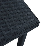 Garden Tea Table Black 40x40x40 cm Poly Rattan - Side View