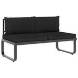 4 Piece Garden Corner Sofa Set with Cushions Aluminium and WPC - Rear View
