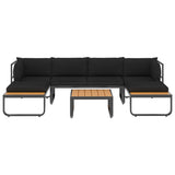 4 Piece Garden Corner Sofa Set with Cushions Aluminium and WPC - Side View