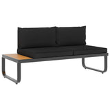 4 Piece Garden Corner Sofa Set with Cushions Aluminium and WPC - Top-Down View