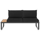 4 Piece Garden Corner Sofa Set with Cushions Aluminium and WPC - 45-Degree Angle