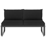 4 Piece Garden Corner Sofa Set with Cushions Aluminium and WPC - Close-Up Angle