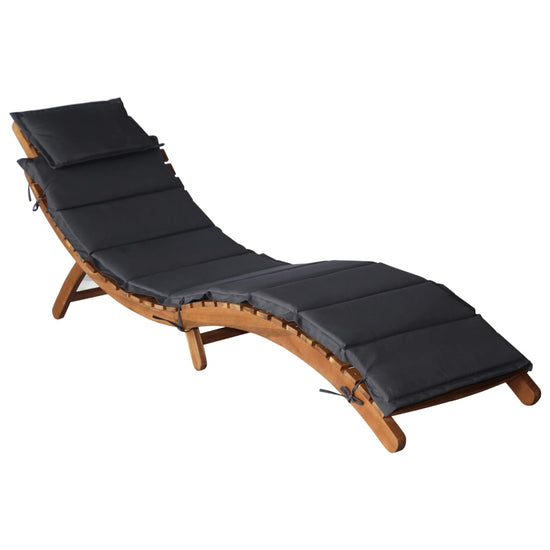 Sunloungers Solid Acacia Wood Dark Grey