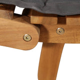 Sun Lounger with Cushion Solid Acacia Wood Dark Grey - Close-Up Angle