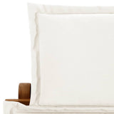 Sun Lounger with Cushion Solid Acacia Wood Cream