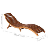 Sunlounger with Table Solid Acacia Wood Brown - Extra Image