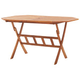 Folding Garden Table 135x85x75 cm Solid Acacia Wood - Top-Down View