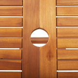 Folding Garden Table 135x85x75 cm Solid Acacia Wood - Close-Up Angle