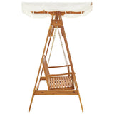 Garden Swing Bench with Canopy Solid Acacia Wood - Side View