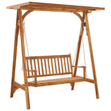 Garden Swing Bench with Canopy Solid Acacia Wood - 45-Degree Angle