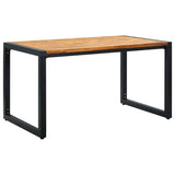 Garden Table with U-shaped Legs 140x80x75 cm Solid Acacia Wood