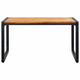 Garden Table with U-shaped Legs 140x80x75 cm Solid Acacia Wood