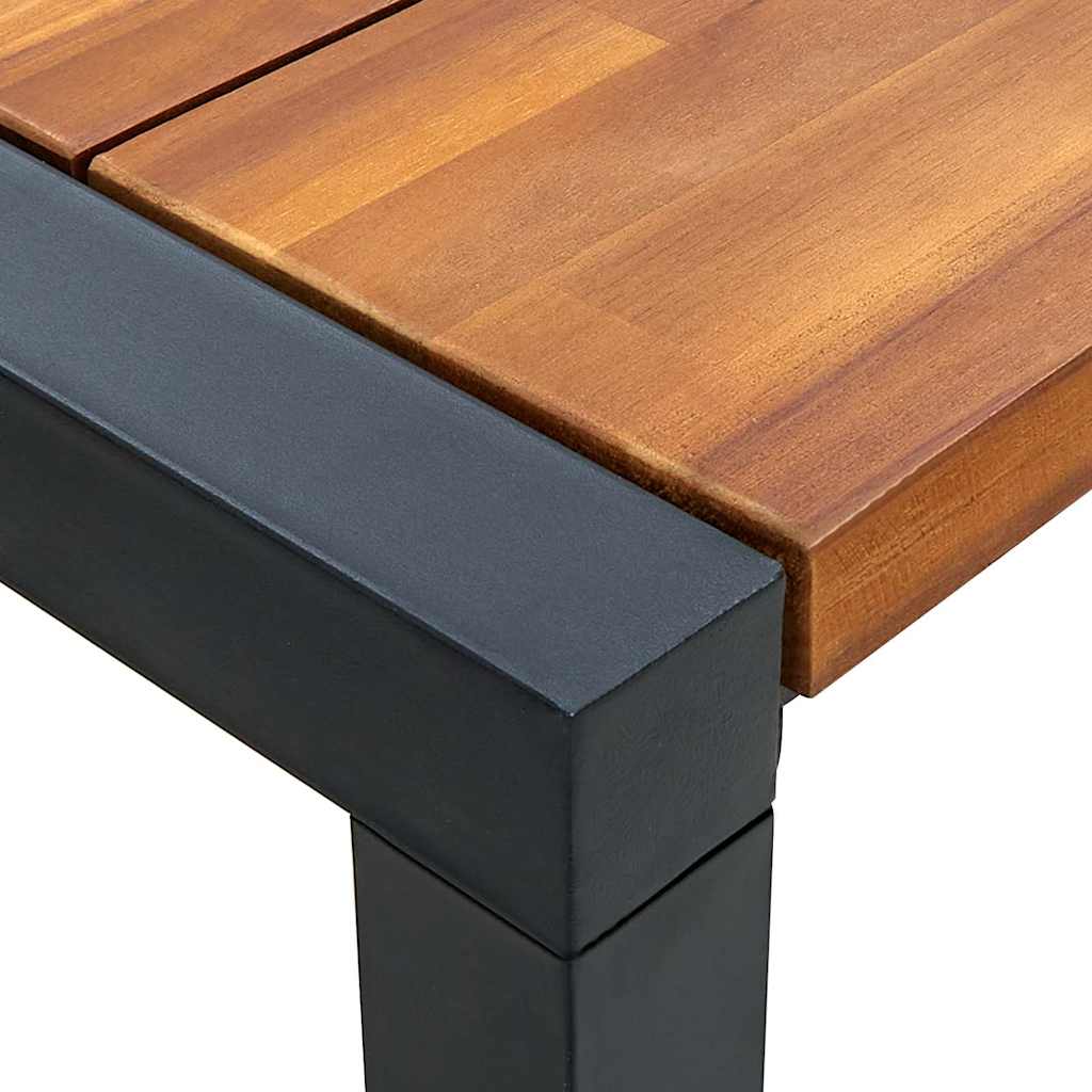 Garden Table with U-shaped Legs 140x80x75 cm Solid Acacia Wood