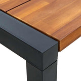 Garden Table with U-shaped Legs 140x80x75 cm Solid Acacia Wood