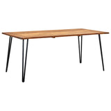 Garden Table with Hairpin Legs 180x90x75 cm Solid Acacia Wood