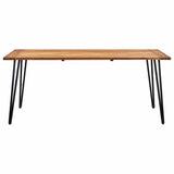 Garden Table with Hairpin Legs 180x90x75 cm Solid Acacia Wood - Front View