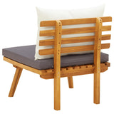 Garden Chair with Cushions Solid Acacia Wood - Rear View