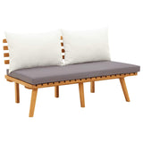 Garden Bench with Cushions 115 cm Solid Acacia Wood - Front View