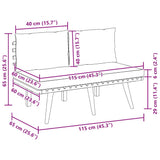 Garden Bench with Cushions 115 cm Solid Acacia Wood