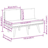 Garden Bench with Cushions 115 cm Solid Acacia Wood - Extra Image