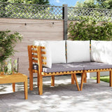 Garden Corner Sofa with Cushions Solid Acacia Wood - Side View