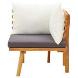 Garden Corner Sofa with Cushions Solid Acacia Wood - Top-Down View