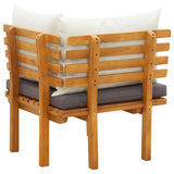 Garden Corner Sofa with Cushions Solid Acacia Wood - Rear View