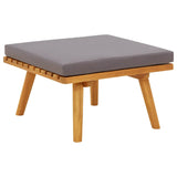 Garden Footstool with Cushion 60x60x29 cm Solid Acacia Wood - Front View