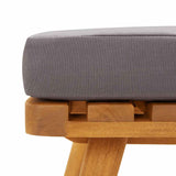 Garden Footstool with Cushion 60x60x29 cm Solid Acacia Wood - Close-Up Angle